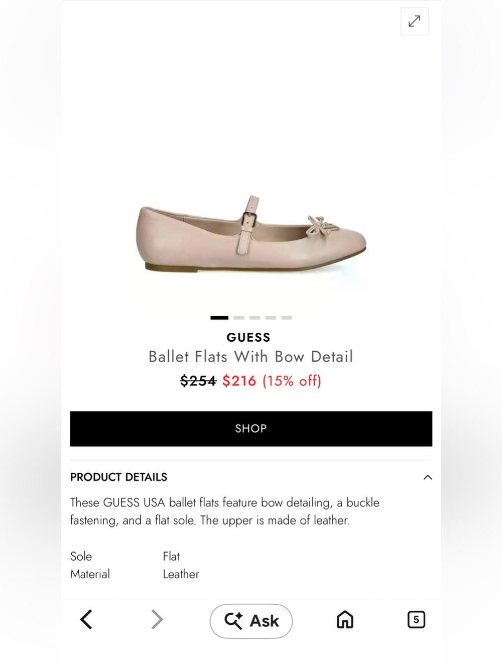 New GUESS Women's Blush Pink Mary Jane Ballet Flats sold out new without tags - Picture 3 of 9